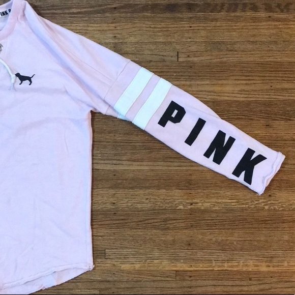 HTF RARE VSPINK VARSITY LACEUP CREW - Picture 5 of 8